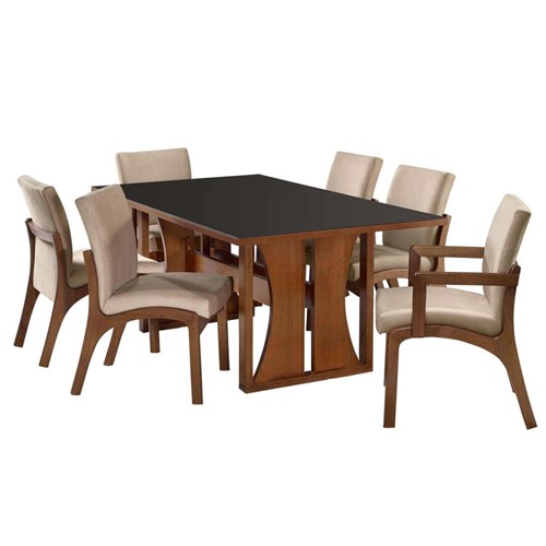 Conjunto de Jantar Atena com 6 Cadeiras - Wood Prime UR 26394