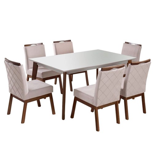 Conjunto de Jantar Linea com 6 Cadeiras - Wood Prime UR 26375
