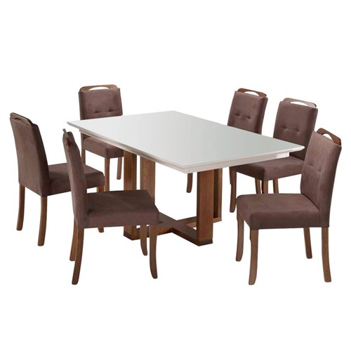 Conjunto de Jantar Tess com 6 Cadeiras - Wood Prime UR 26376