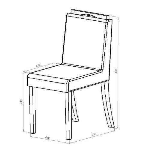 Conjunto de Mesa C/ 4 Cadeiras Bélgica - Volttoni - Castnho / Of White