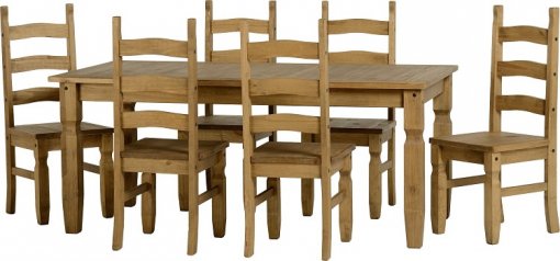 Conjunto de Mesa com 6 Cadeiras Corona Original* - Seconique - Madeira TB - 6'