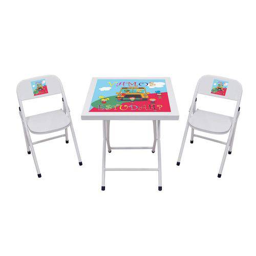 Conjunto de Mesa com 2 Cadeiras Infantil Fantasia Branco