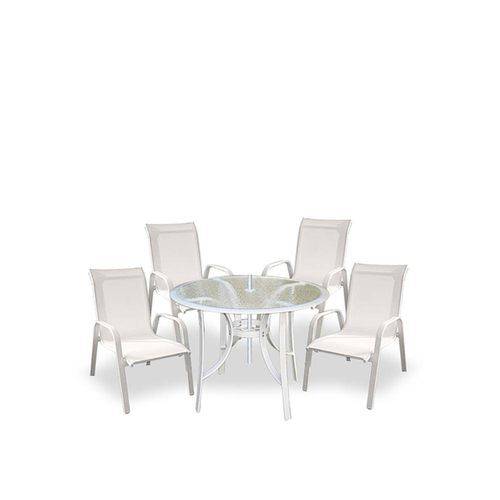 Conjunto de Mesa e Cadeiras Sorrento Sem Ombrelone Branco