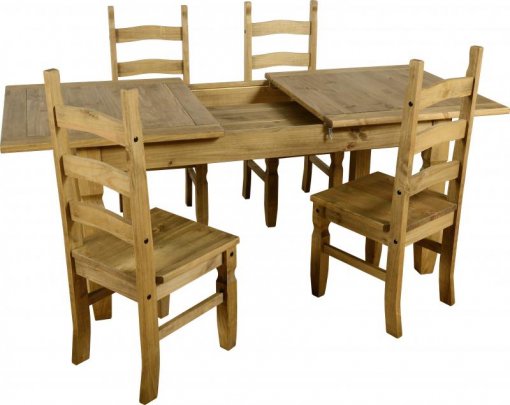 Conjunto de Mesa EXTENSÍVEL com 4 Cadeiras Corona Original* - Seconique - Madeira -