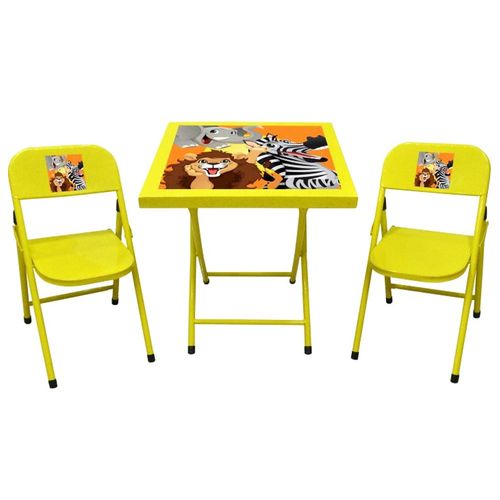 Conjunto de Mesa Infantil Zoológico com 2 Cadeiras Açomix 1028588