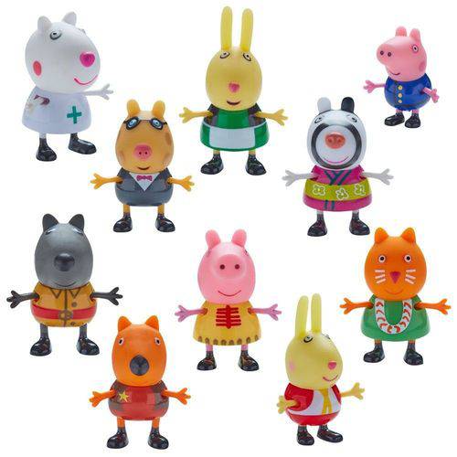 Conjunto de Mini Figuras - 5 Cm - Peppa Pig - Peppa Fantasias - Dtc