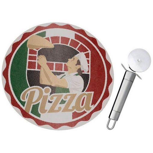 Conjunto de Pizza 7885 2Pçs com Tábua de Vidro