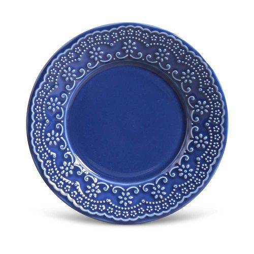 Conjunto de Pratos para Sobremesa Madeleine Azul Navy - 6 Peças - em Cerâmica - La Tavola - Porto