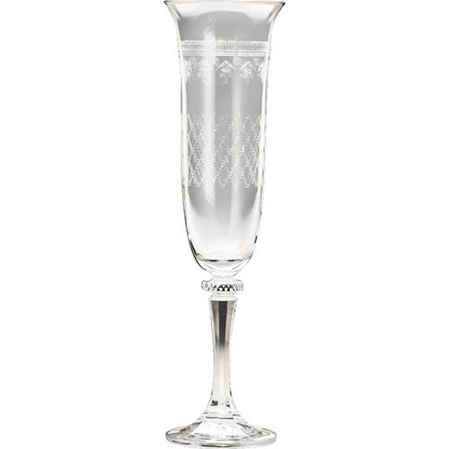 Conjunto de Taças para Champagne Kleopatra Panto Prata 175ml Cristalina 6 Peças - Rojemac