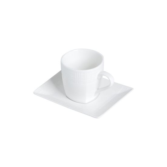 Conjunto de Xícaras para Café Square de Porcelana Super White 6 Peças 90 Ml