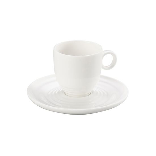Conjunto de Xicaras para Cafe Wave de Porcelana Super White 6 Peças 90 Ml