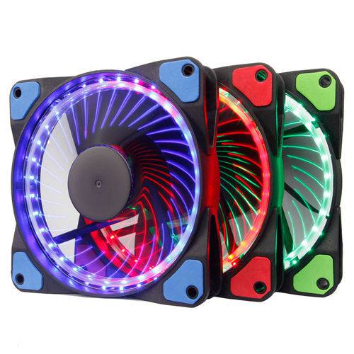 Kit 3 Fan Cooler RGB Anel - Led DX-123F DEX