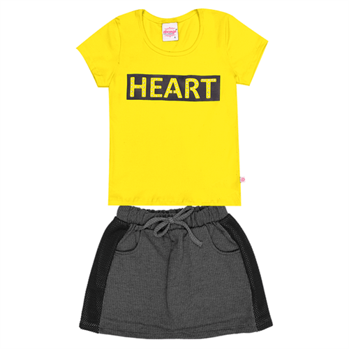 Conjunto Infantil Abrange Heart Amarelo e Preto 04