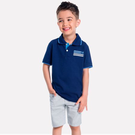 Conjunto Infantil Masculino Camisa Polo + Bermuda Milon M6576.6783.2
