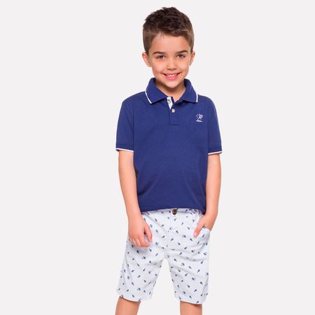 Conjunto Infantil Masculino Camisa Polo + Bermuda Milon M6287.6790.1