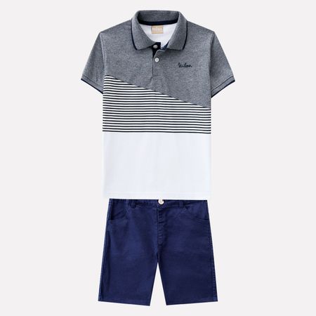 Conjunto Infantil Masculino Camisa Polo + Bermuda Milon M6293.0483.1