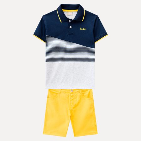 Conjunto Infantil Masculino Camisa Polo + Bermuda Milon M6293.6826.4