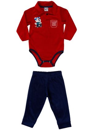 Conjunto Infantil para Bebê Menino - Vermelho/azul Marinho