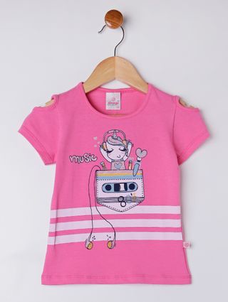 Conjunto Infantil para Menina - Rosa Pink/azul Marinho