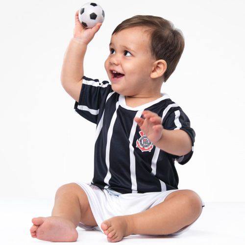 Conjunto Infantil Torcida Baby Corinthians Camisa+ Calção Micro Dry Sublimado