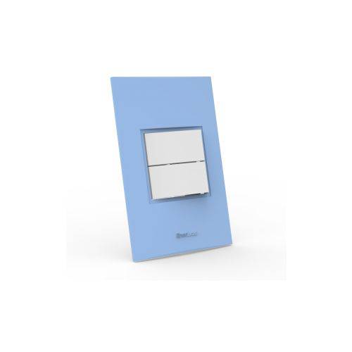 Conjunto Interruptor Duplo Simples - Beleze Azul Pastel Enerbras