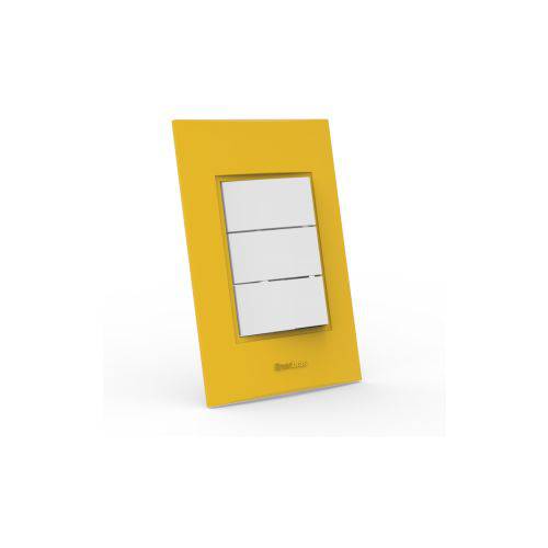 Conjunto Interruptor Triplo (1 Simples + 2 Paralelo) - Beleze Amarelo Girassol Enerbras