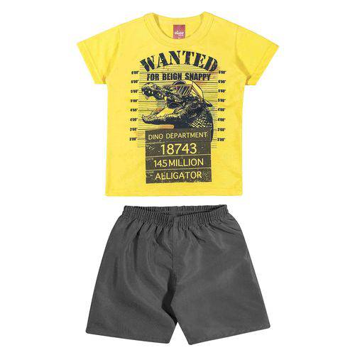 Conjunto Masculino Infantil Amarelo Wanted Elian