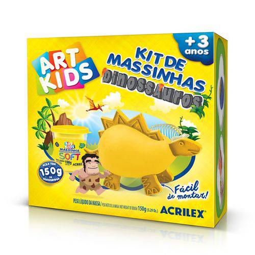 Kit de Massinha Dinossauros Amarelos Acrilex