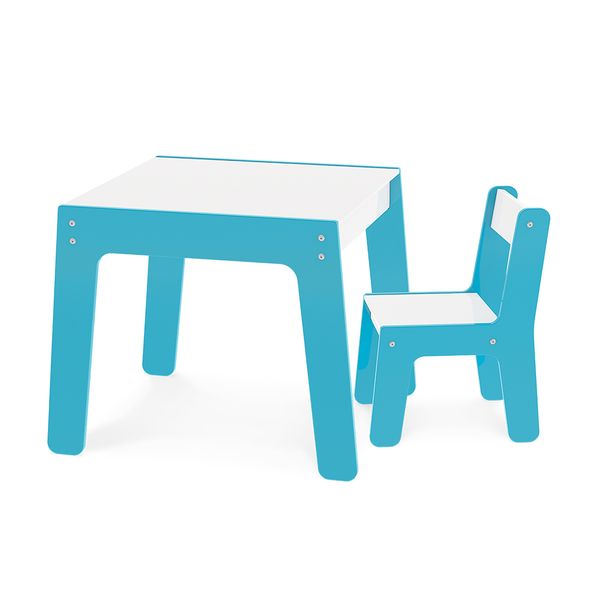 Conjunto Mesa e Cadeira Infantil Azul Junges