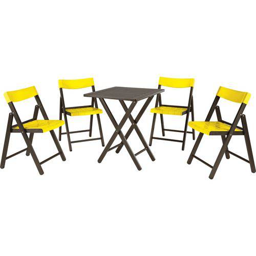 Conjunto Mesa e Cadeiras de Bar Potenza Amarelo - Tramontina