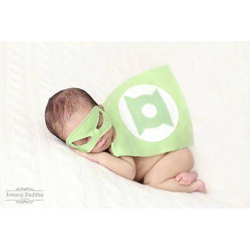 Conjunto Newborn Máscara e Capa de Herói - Lanterna Verde