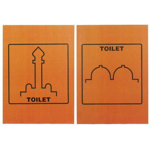 Conjunto Placas de Banheiro em Mdf - Árabe