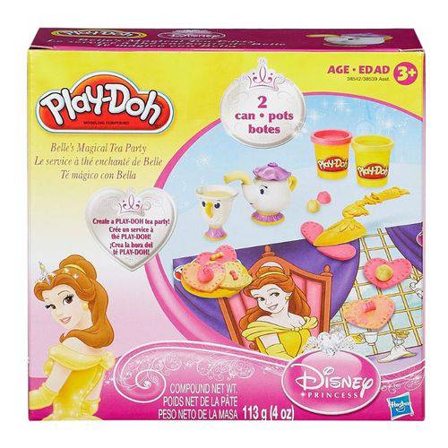 Conjunto Play-doh - Diversão Princesas Disney - Hora do Chá - Bela - Hasbro