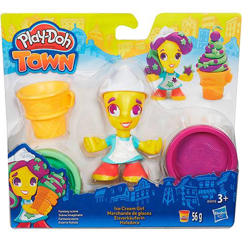 Conjunto Play-Doh Town com Figura Sorvete - Hasbro