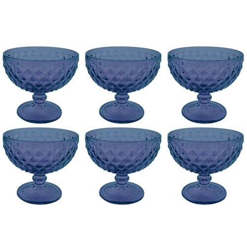 Conjunto Taças Sobremesa Azul 6 Unidades - Occa Moderna