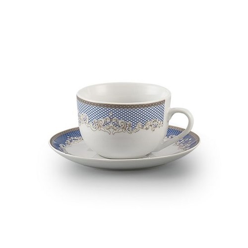 Conjunto Xícara de Chá e Píres de Porcelana 220ml Cedro
