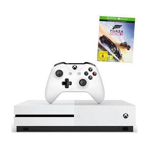 Console Microsoft Xbox One S 500gb Ultra HD 4k + 1 Jogo Online Forza Horizon 3 Bivolt