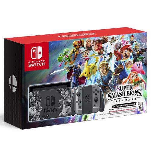 Console Nintendo Switch 32gb Gray Bundle Super Smash Bros Ultimate