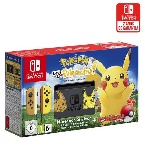 Console Nintendo Switch Pokemon Let's Go Pikachu Bundle + Pokeball Plus - Nintendo
