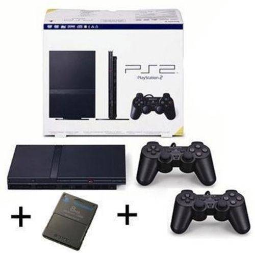 Console Playstation 2 + 2 Controles Sony + 2 Jogos Mark Mirror / Socom + 1 Memory Card
