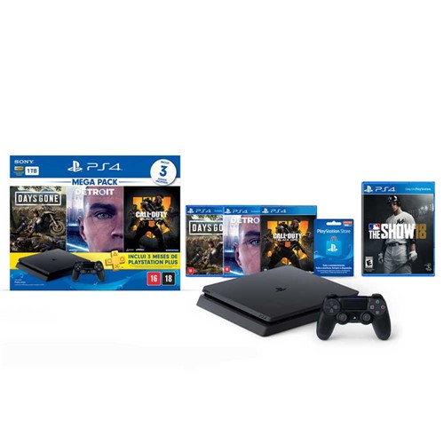 Console PlayStation 4 Slim 1 TB Bundle 5.1 + MLB The Show 18 - PS4