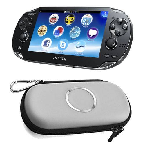 Console Ps Vita 16gb Playstation Portátil + Case Capa Proteção Ps Vita Neoprene Cinza - Sony