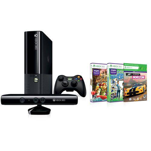 Console Xbox 360 Slim 4GB com 3 jogos no Shoptime