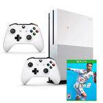 Console Xbox One S 1tb Branco com 2 Controles + Jogo FIFA 19 - Mídia Física