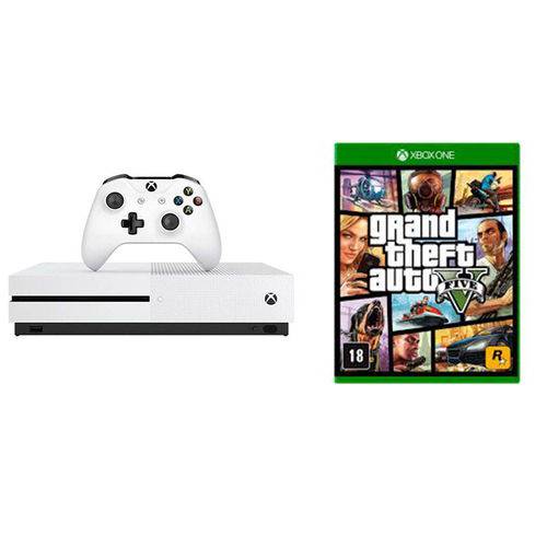 Console Xbox One S 1tb Branco + Jogo Grand Theft Auto V