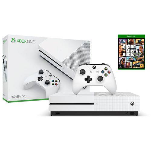 Console Xbox One S Branco 500GB + Gta 5