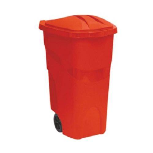 Container de Lixo Plastico Lixeira Gigante Extra Grande com Rodas 120 Litros para Coleta Seletiva Ve