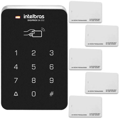Controlador de Acesso Intelbras SA 202 com Acesso por Senha + 5 Cartões de Aproximação RFID Intelbra