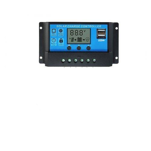 Controlador de Carga Painel Solar 30a 12v/24v LCD 2 USB