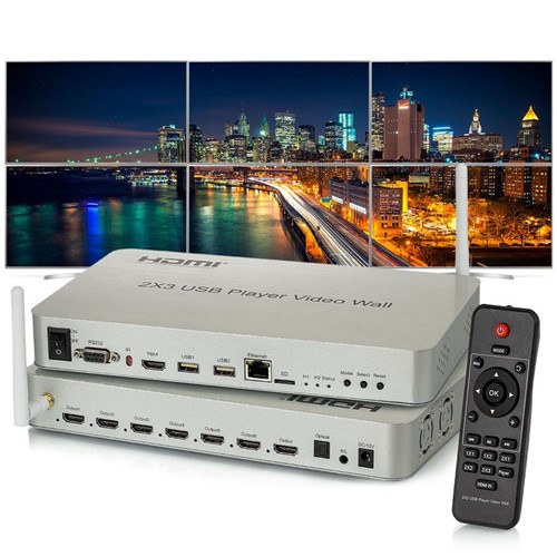 Controlador de Vídeo Wall 2x3 - USB - HDMI - 4K